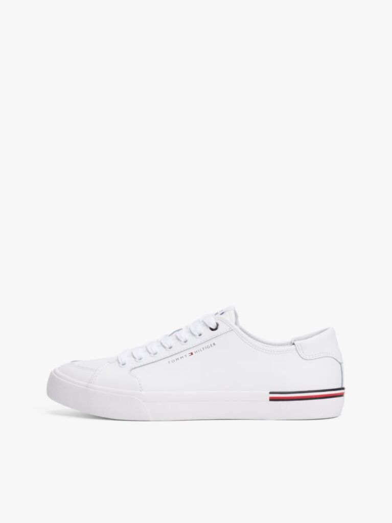 White Debossed Logo Trainers  Men