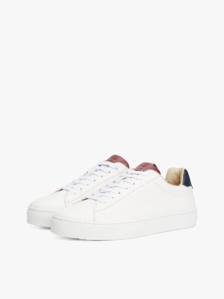 White Leather Cupsole Trainers  Men