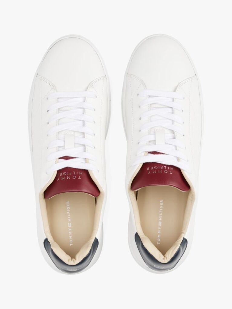 White Leather Cupsole Trainers  Men