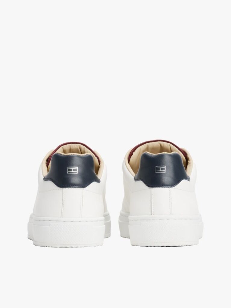 White Leather Cupsole Trainers  Men