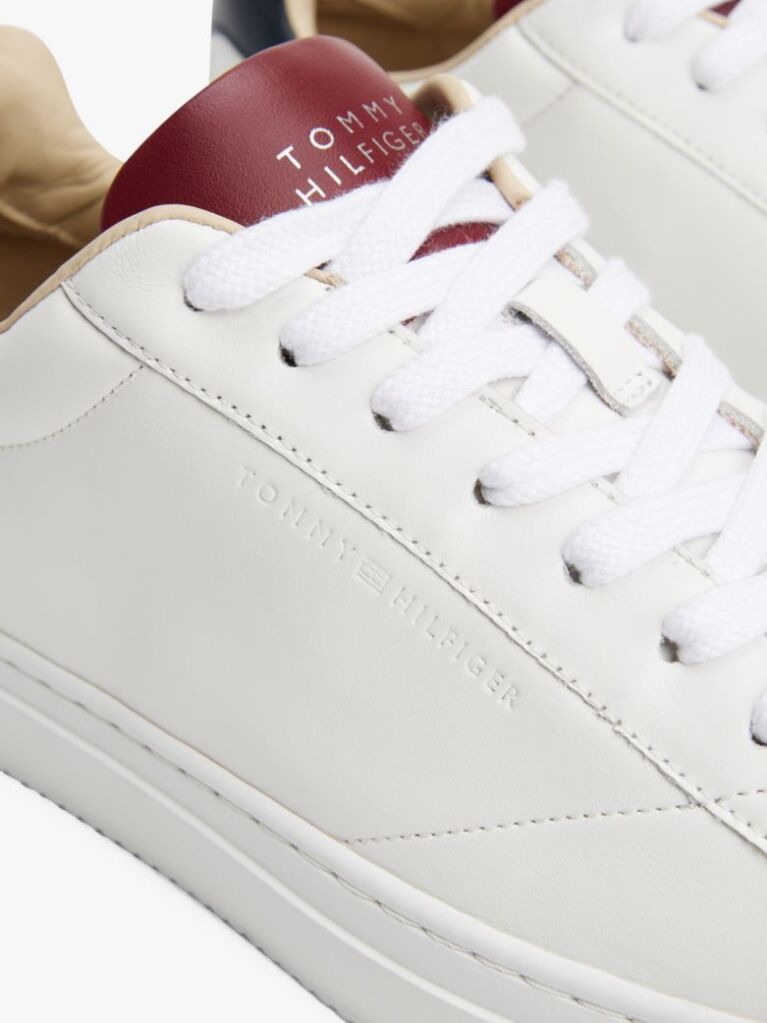 White Leather Cupsole Trainers  Men