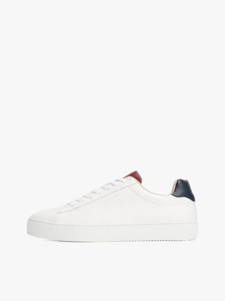 White Leather Cupsole Trainers  Men