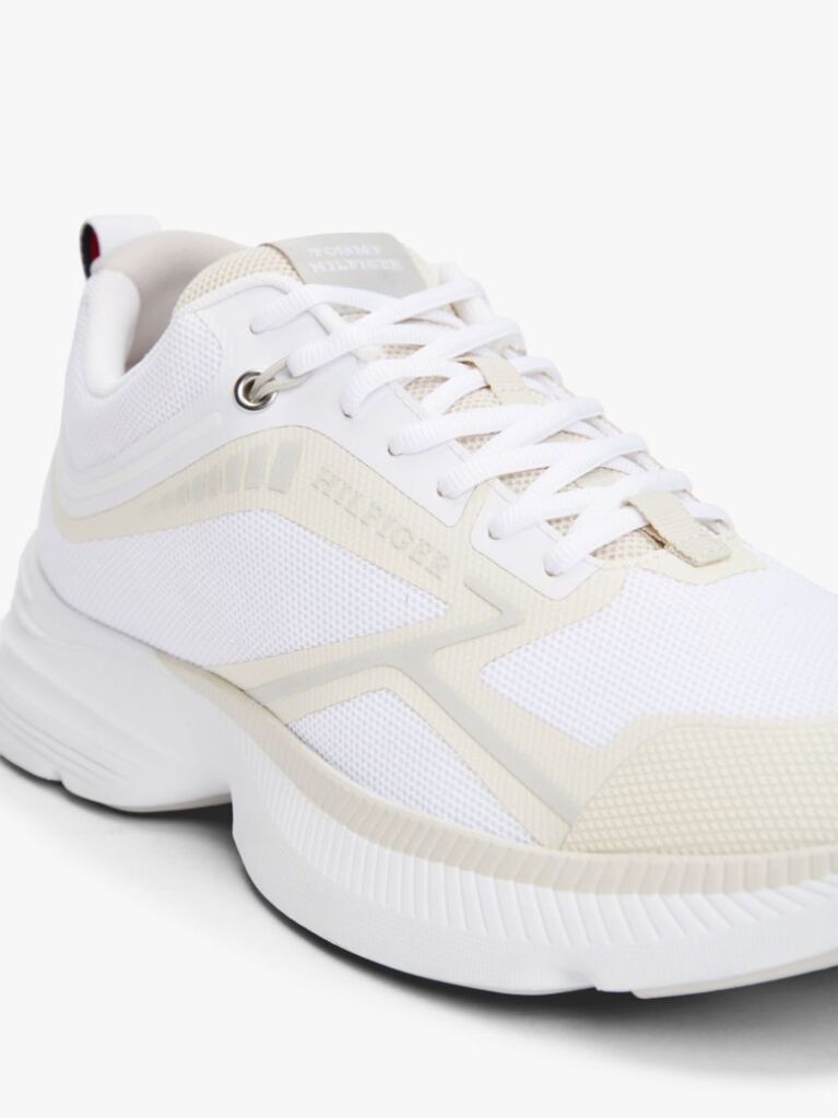 White Modern Runner Logo Trainers  Men