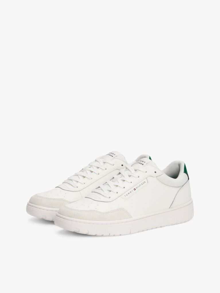 Beige Mixed Texture Basketball Trainers  Men