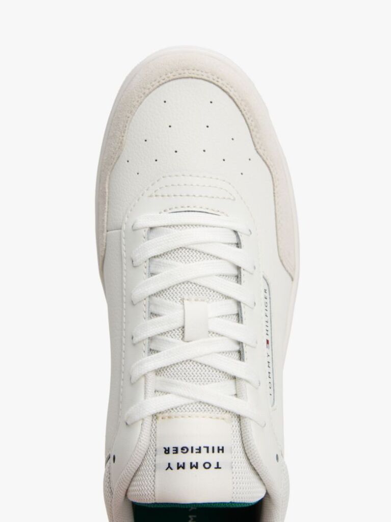 Beige Mixed Texture Basketball Trainers  Men