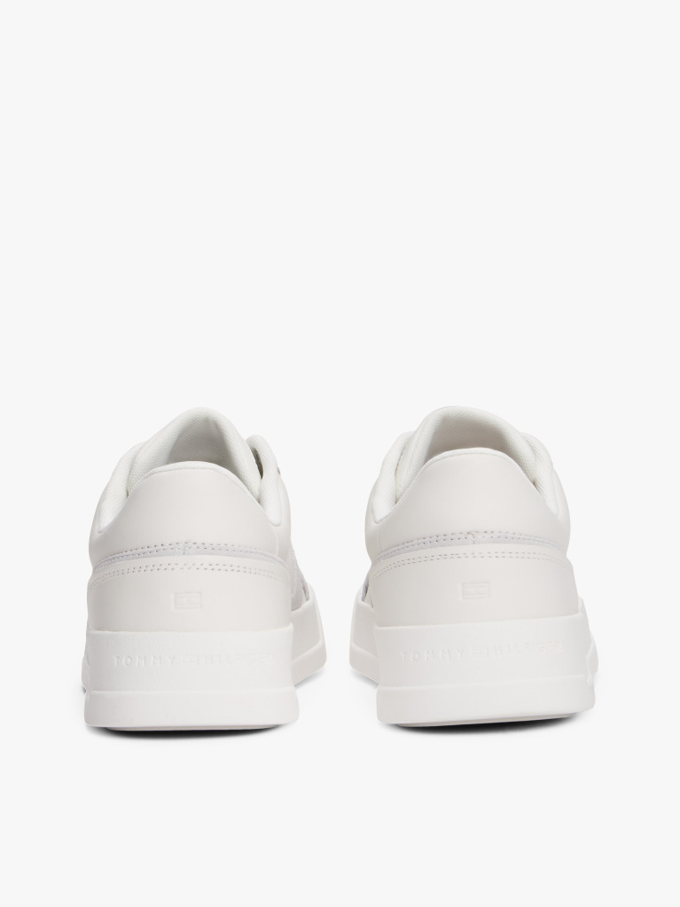 Multi Leather Contrast Panel Court Trainers  Men