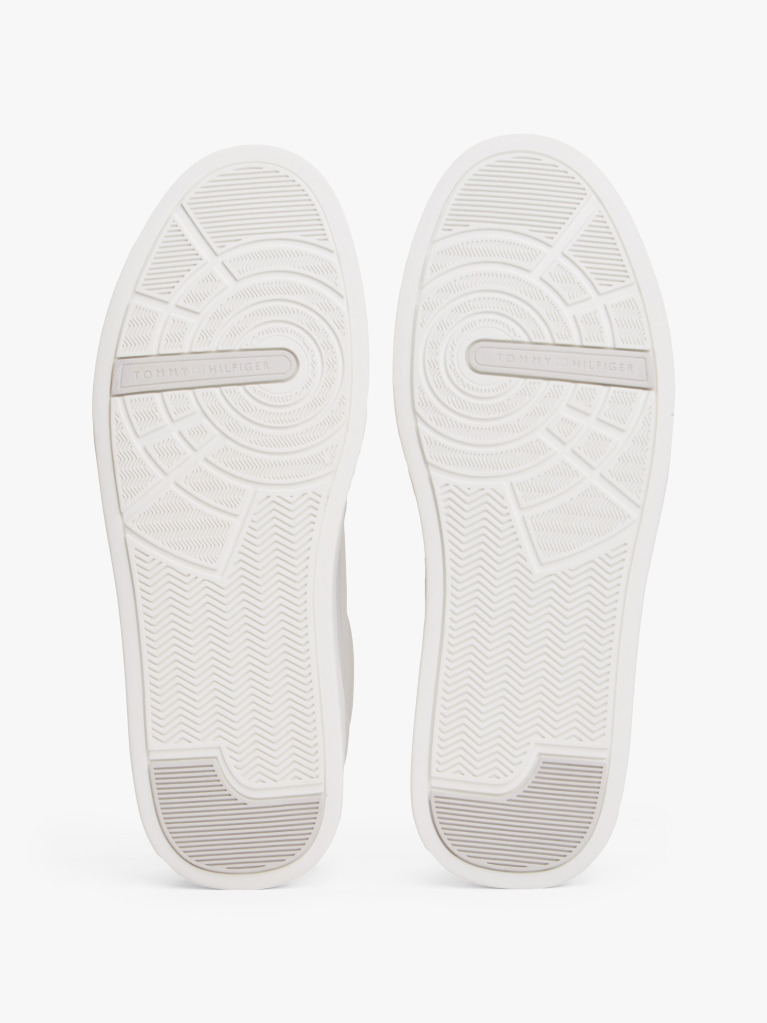 Multi Leather Contrast Panel Court Trainers  Men