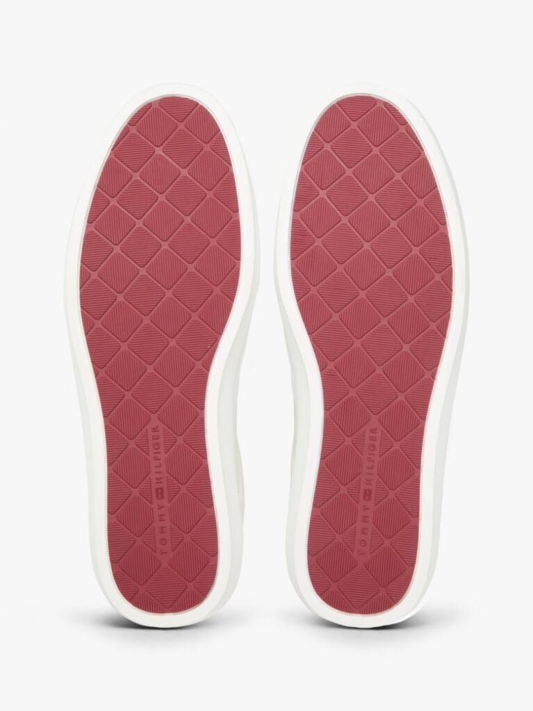 Beige Leather Cupsole Trainers  Men