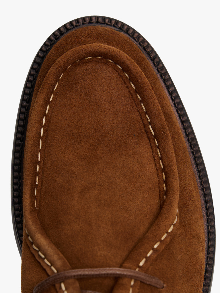 Brown Lightweight Suede Moc Toe Shoes  Men
