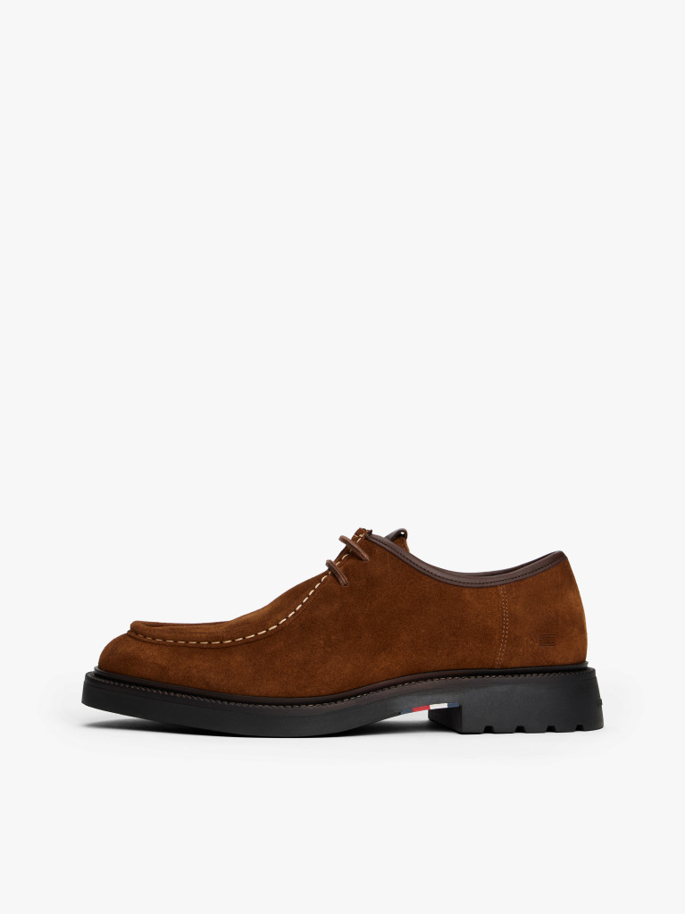 Brown Lightweight Suede Moc Toe Shoes  Men
