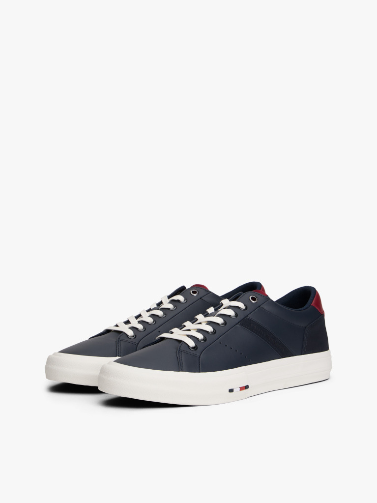 Μπλε Δερμάτινα Sneakers Με Μίξη Υφών  Άνδρες