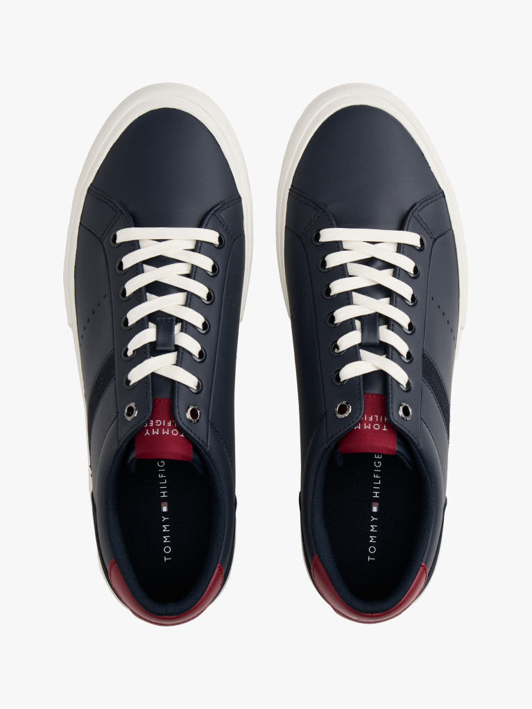 Μπλε Δερμάτινα Sneakers Με Μίξη Υφών  Άνδρες