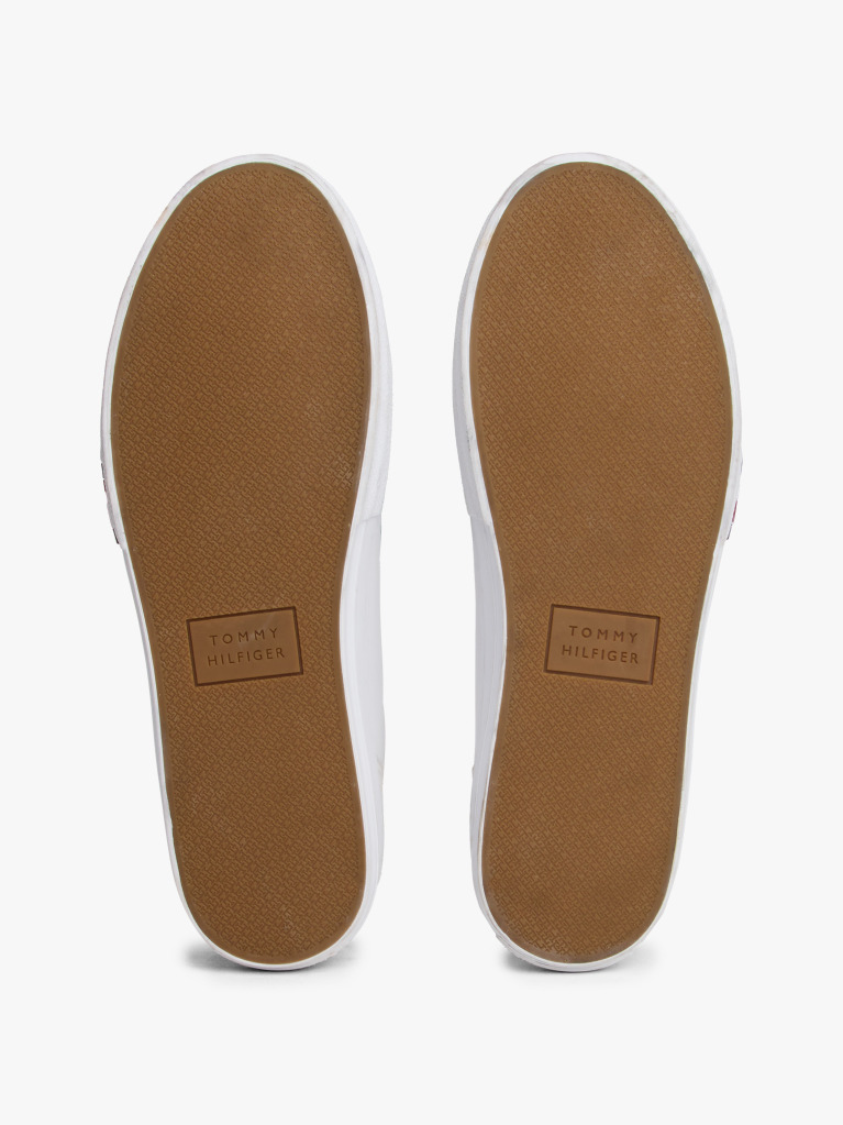 Άσπρο Δερμάτινα Sneakers Με Μίξη Υφών  Άνδρες