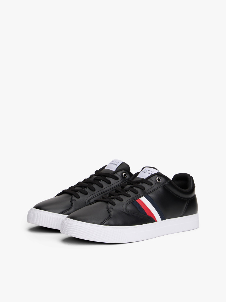 Black Icon Signature Tape Court Trainers  Men