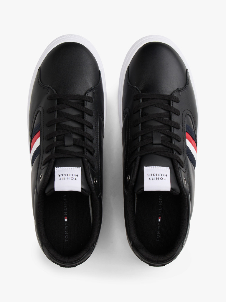 Black Icon Signature Tape Court Trainers  Men