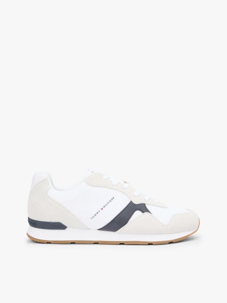 Άσπρο Sneakers Με Μίξη Υφών Και Σουέτ  Άνδρες