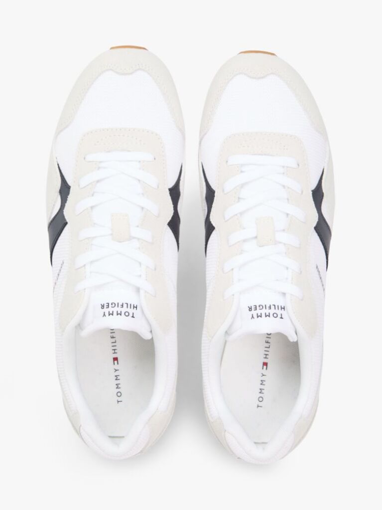 Άσπρο Sneakers Με Μίξη Υφών Και Σουέτ  Άνδρες