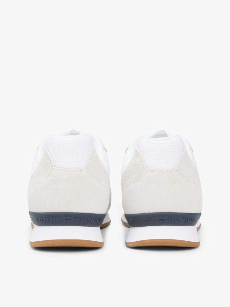 Άσπρο Sneakers Με Μίξη Υφών Και Σουέτ  Άνδρες