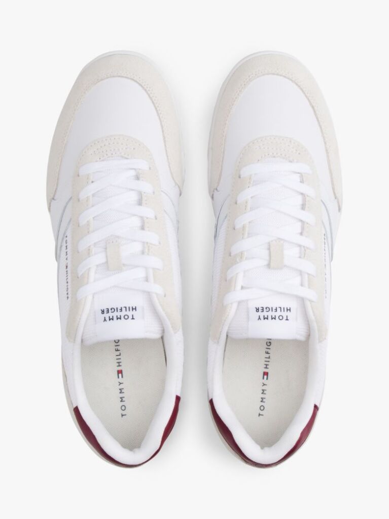 White Lightweight Sneakers With Leather  Men