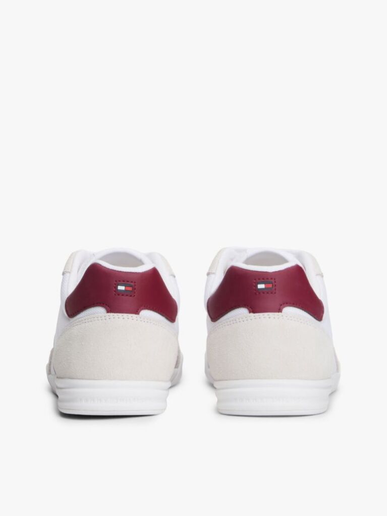 White Lightweight Sneakers With Leather  Men