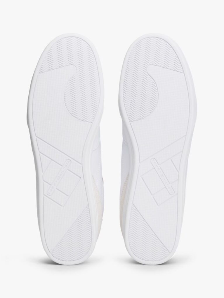 White Lightweight Sneakers With Leather  Men