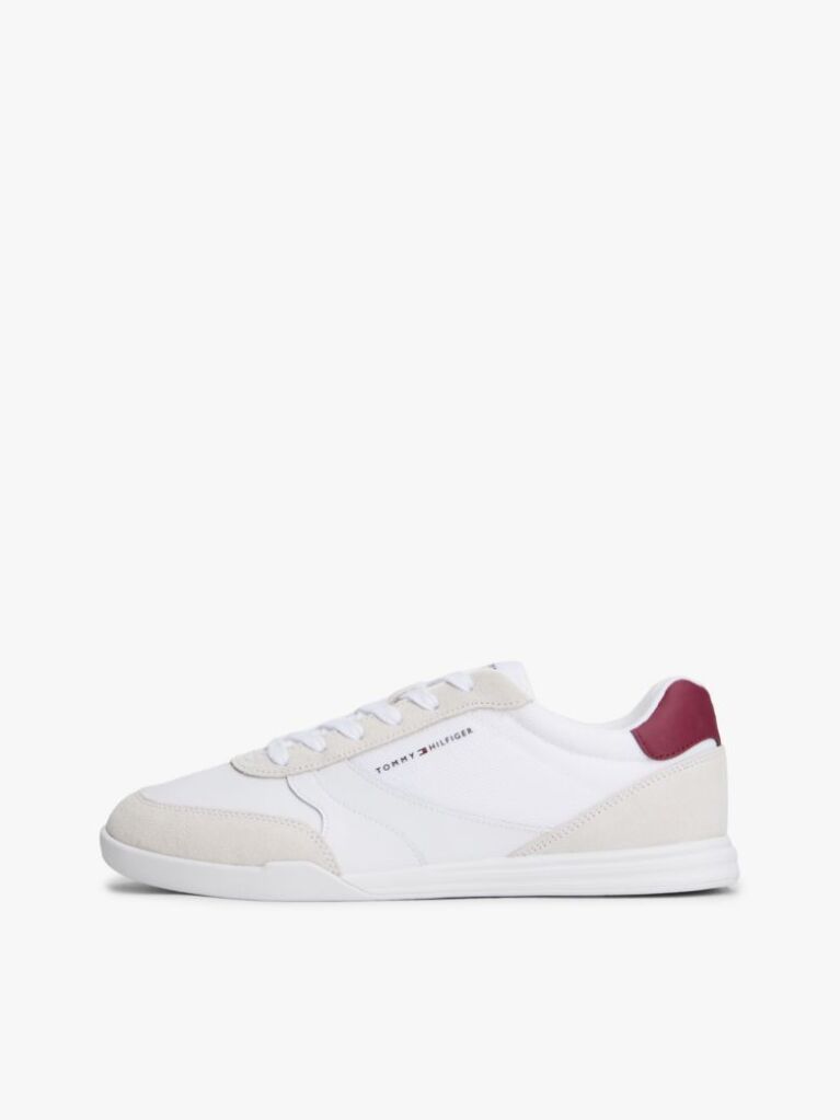 White Lightweight Sneakers With Leather  Men