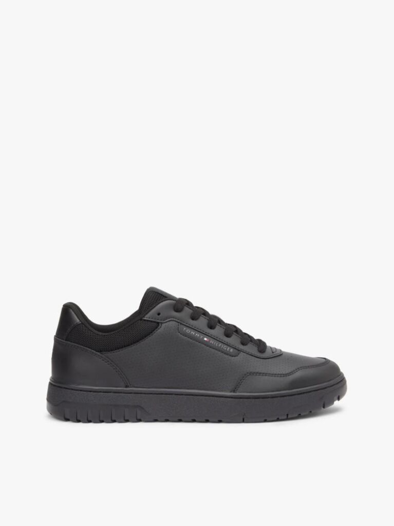Μαύρο Δερμάτινα Basketball Sneakers  Άνδρες