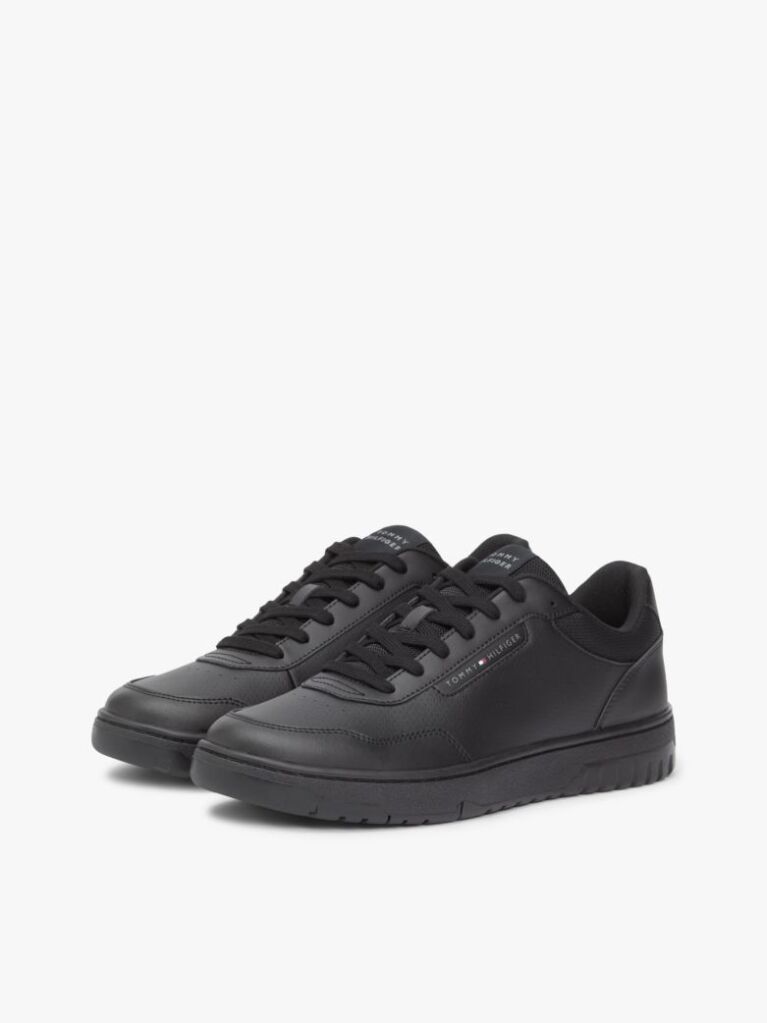 Μαύρο Δερμάτινα Basketball Sneakers  Άνδρες