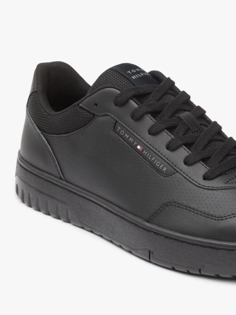 Μαύρο Δερμάτινα Basketball Sneakers  Άνδρες