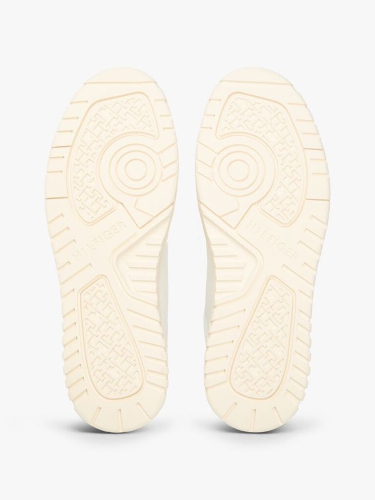 Beige Lightweight Basketball Trainers With Leather  Men