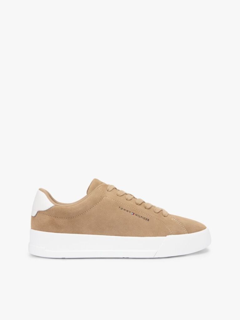 Καφέ Σουέτ Sneakers Με Ανάγλυφο Λογότυπο  Άνδρες