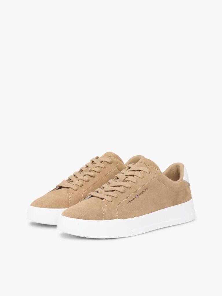 Καφέ Σουέτ Sneakers Με Ανάγλυφο Λογότυπο  Άνδρες