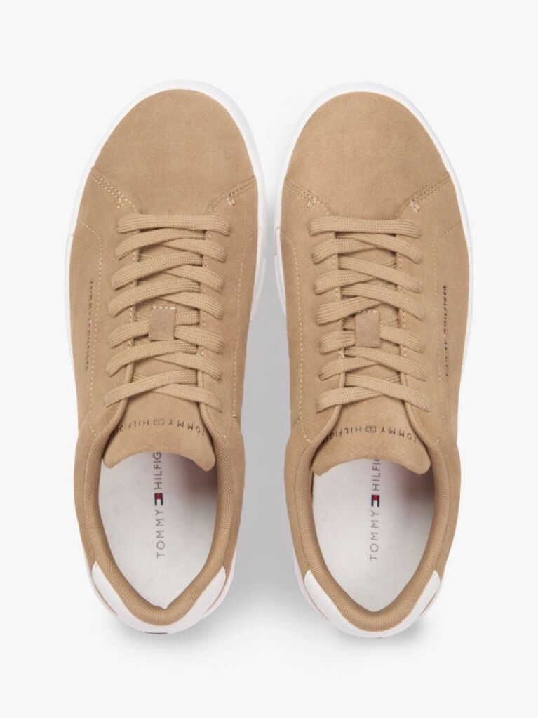 Καφέ Σουέτ Sneakers Με Ανάγλυφο Λογότυπο  Άνδρες