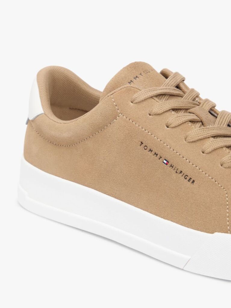 Καφέ Σουέτ Sneakers Με Ανάγλυφο Λογότυπο  Άνδρες