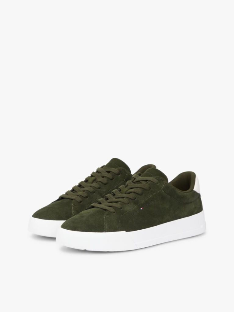 Πράσινο Σουέτ Sneakers Με Ανάγλυφο Λογότυπο  Άνδρες