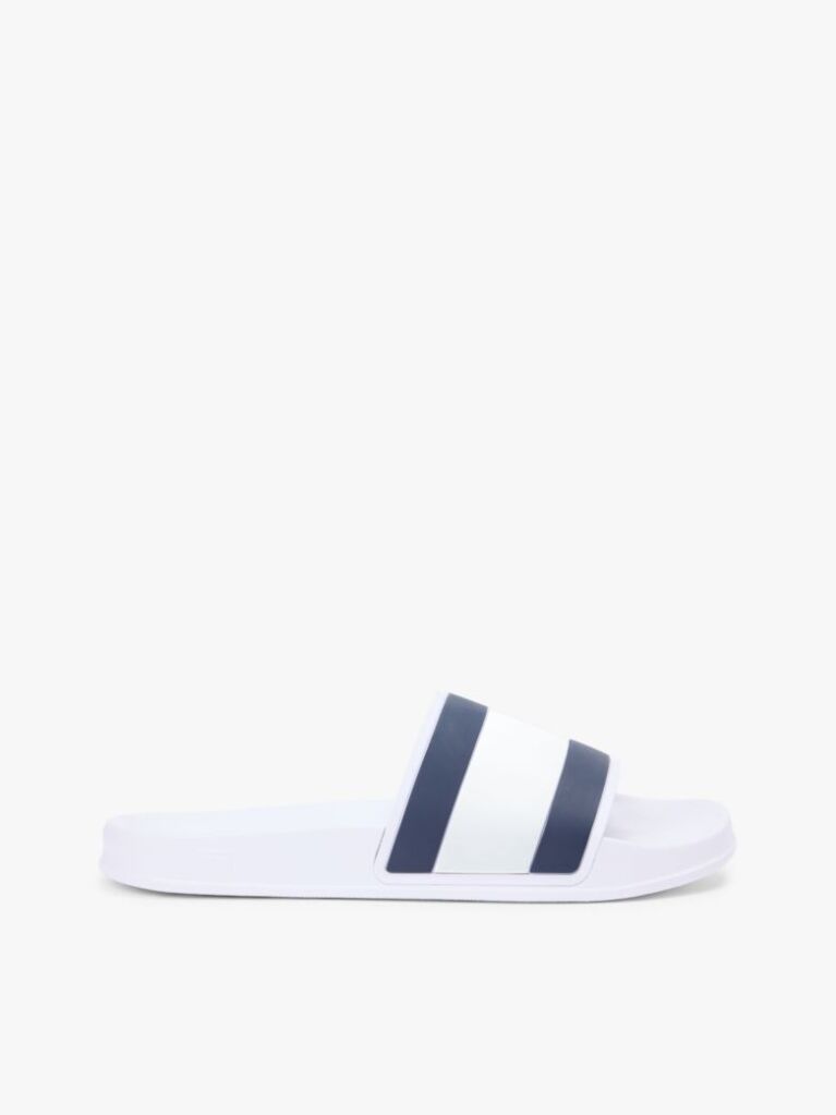 White Flag Strap Pool Slides  Men