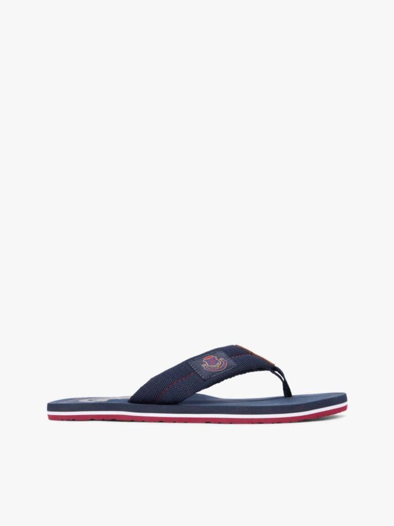 Blue Crest Patch Webbing Strap Flip-Flops  Men