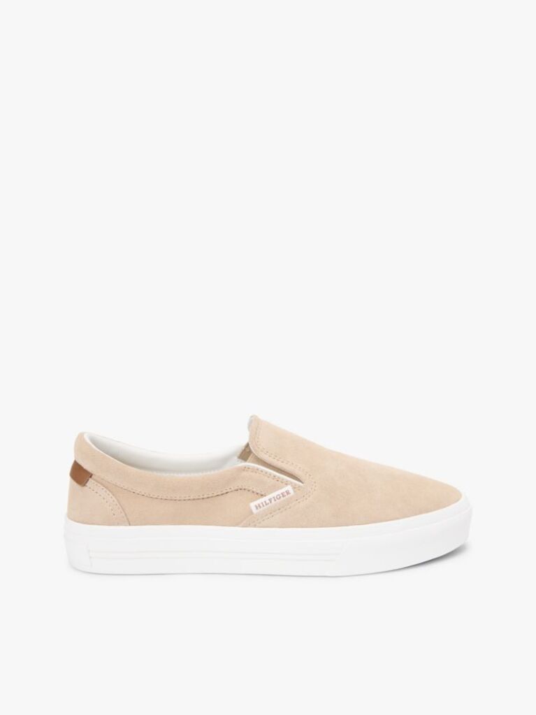 Beige Suede Slip-on Cupsole Trainers  Men