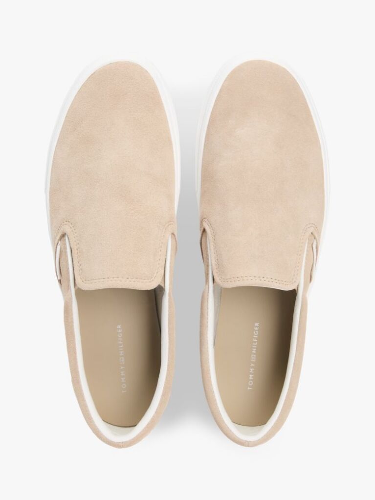 Beige Suede Slip-on Cupsole Trainers  Men
