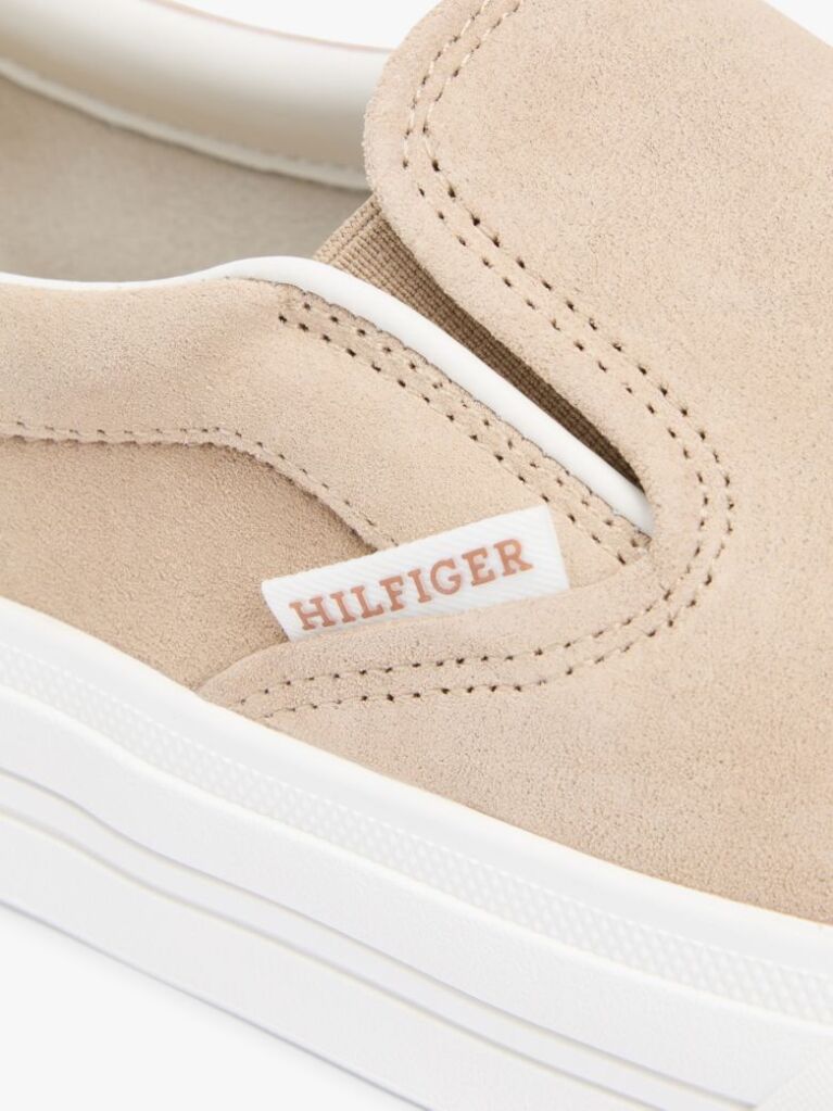 Beige Suede Slip-on Cupsole Trainers  Men