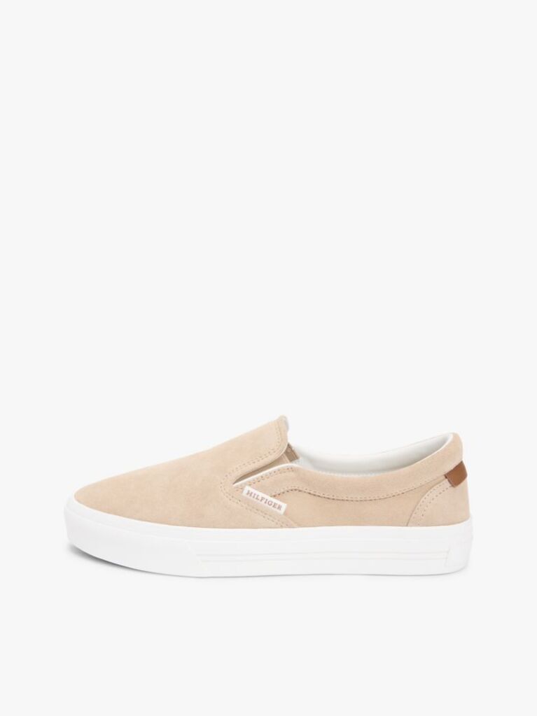 Beige Suede Slip-on Cupsole Trainers  Men