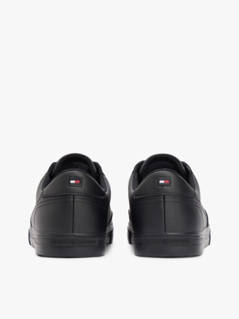 Μαύρο Δερμάτινα Δετά Sneakers Με Signature Λεπτομέρεια  Άνδρες