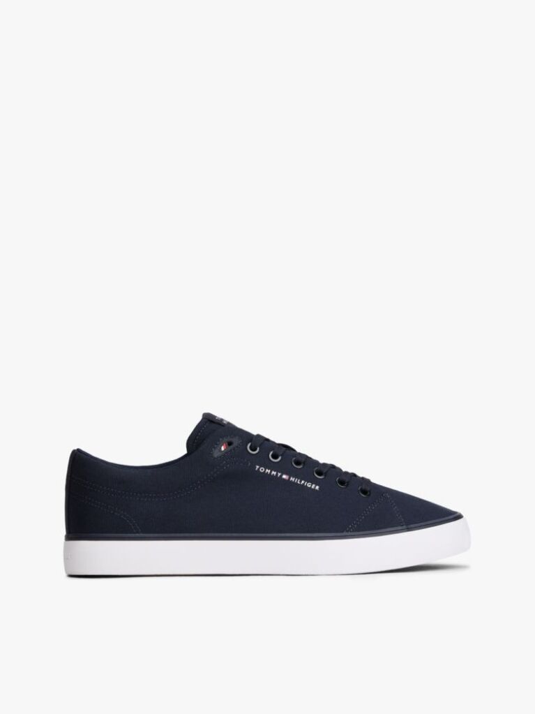 Blue Logo Canvas Trainers  Men