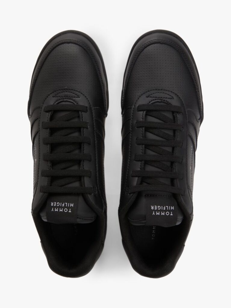 Μαύρο Δερμάτινα Sneakers Με Αντίθεση Πίσω  Άνδρες