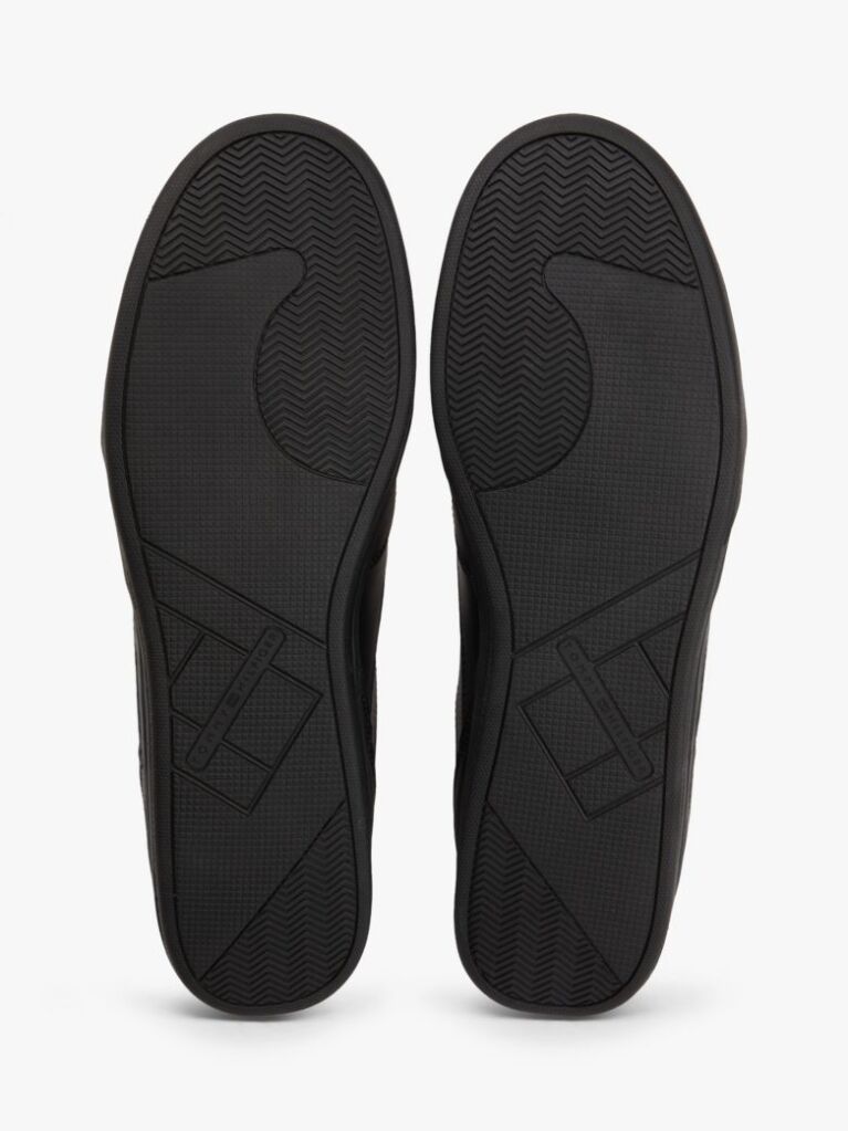 Μαύρο Δερμάτινα Sneakers Με Αντίθεση Πίσω  Άνδρες