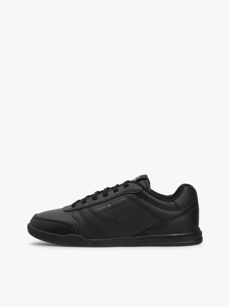 Μαύρο Δερμάτινα Sneakers Με Αντίθεση Πίσω  Άνδρες