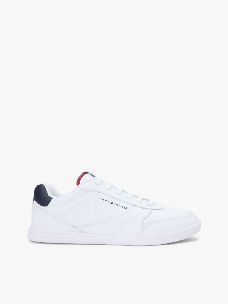 Άσπρο Δερμάτινα Sneakers Με Αντίθεση Πίσω  Άνδρες