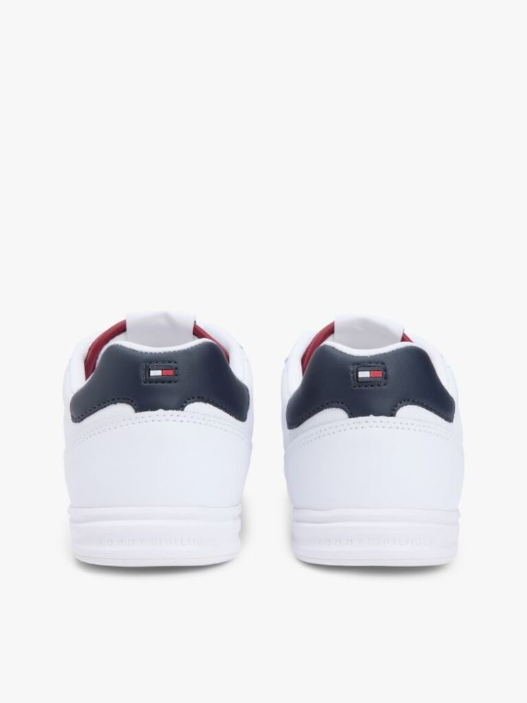 Άσπρο Δερμάτινα Sneakers Με Αντίθεση Πίσω  Άνδρες