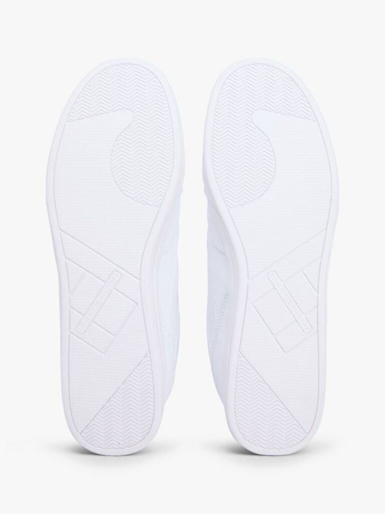 Άσπρο Δερμάτινα Sneakers Με Αντίθεση Πίσω  Άνδρες