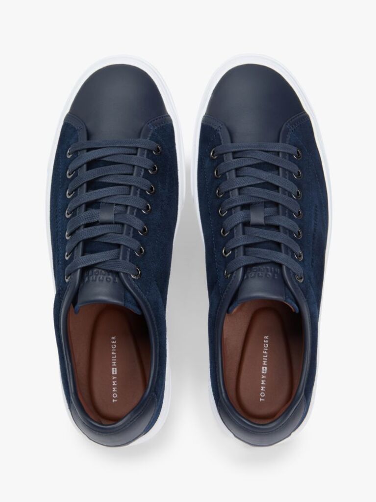 Μπλε Δερμάτινα Sneakers Με Μίξη Υφών  Άνδρες